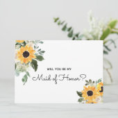 私のヒマワリのメイド・オブ・オーナー(花嫁付き添い人)の提案 招待状 (スタンド正面)