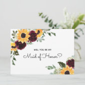 私のヒマワリのメイド・オブ・オーナー（花嫁付き添い人）の提案 招待状 (スタンド正面)