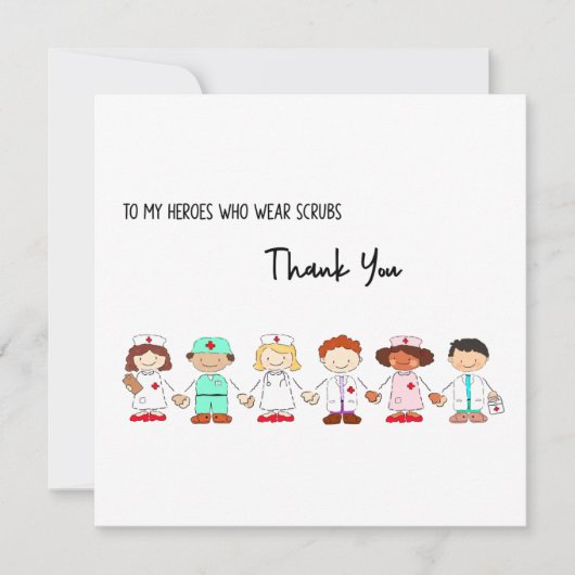 私のヒーローに感謝するスクラブ衣服 カード (正面)