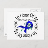 私のヒーローに敬意を表して結腸がん ポストカード (正面/裏面)