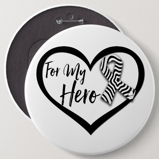 私のヒーローのためのゼブラ認識度リボン 缶バッジ (正面&裏面)