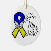 私のヒーローのためのダウン症候群 セラミックオーナメント (右)