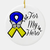 私のヒーローのためのダウン症候群 セラミックオーナメント (裏面)