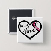 私のヒーローのためのブルゴーニュと白の認識度リボン 缶バッジ (正面&裏面)