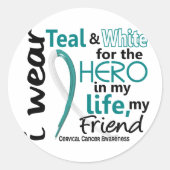 私のヒーローのための子宮頸がん私の友人2 ラウンドシール (正面)