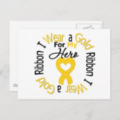 私のヒーローのための小児癌リボン ポストカード (正面/裏面)