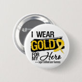 私のヒーローのための小児癌リボン 缶バッジ (正面&裏面)