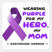 私のヒーローのサルコイドーシスのステッカーに紫を着て スクエアシール (正面)