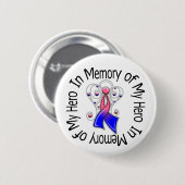 私のヒーローの男性の乳がん天使の翼の記憶で 缶バッジ (正面&裏面)