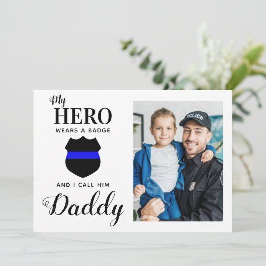 私のヒーローはバッジ警察のパパの父の日写真を着ている シーズンカード (スタンド正面)