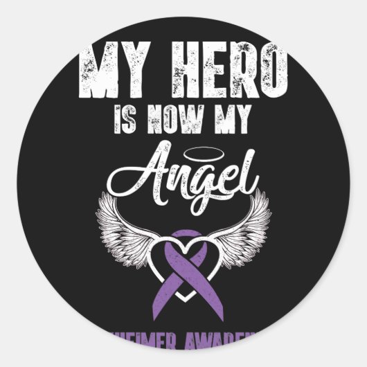 私のヒーローは今の私のエンジェルアルツハイマー認識度 ラウンドシール (正面)