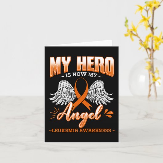 私のヒーローは今、私の天使の白血病の骨髄片である カード (黄色い花)