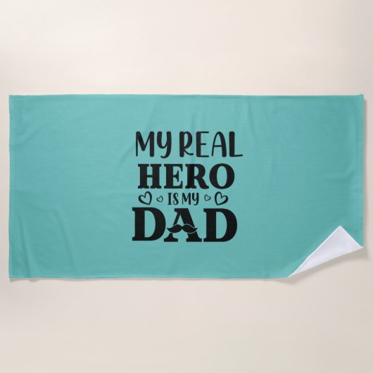 私のヒーローは実在パパギフトが私のヒーローである ビーチタオル (正面)