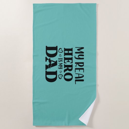 私のヒーローは実在パパギフトが私のヒーローである ビーチタオル (正面)