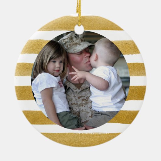 私のヒーローは戦闘靴を履いている – 写真 セラミックオーナメント (裏面)