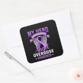 私のヒーローは私のエンジェルオーバードーズ認識度サポート スクエアシール (封筒)