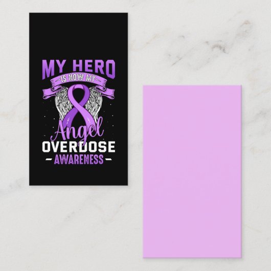 私のヒーローは私のエンジェルオーバードーズ認識度サポート 名刺 (正面/裏面)