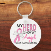 私のヒーローは私の天使の乳がん キーホルダー (正面)