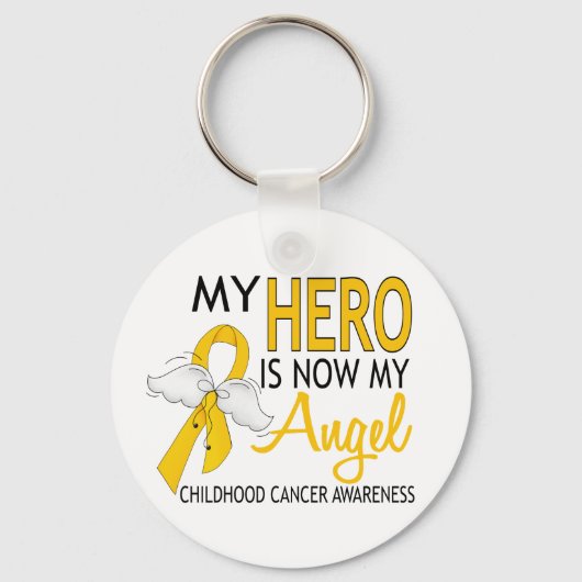私のヒーローは私の天使の子供のがん キーホルダー (正面)