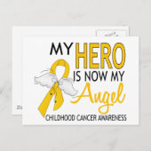 私のヒーローは私の天使の子供のがん ポストカード (正面/裏面)