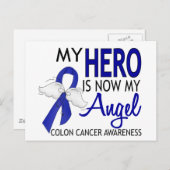 私のヒーローは私の天使の結腸がん ポストカード (正面/裏面)
