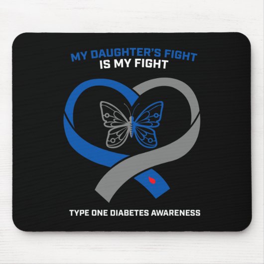 私のヒーローは私をママT1Dタイプ1糖尿病と呼ぶ認識度 マウスパッド (正面)