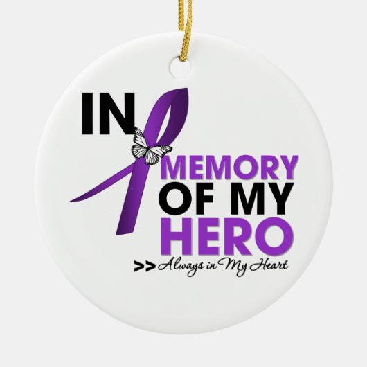 私のヒーローを思い出すアルツハイマー病の献上品 セラミックオーナメント (正面)