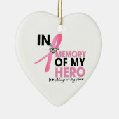 私のヒーローを思い出す乳がんトリビュート セラミックオーナメント (右)
