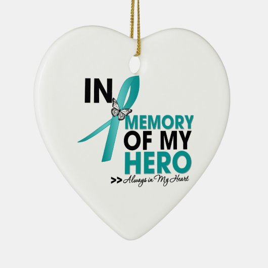 私のヒーローを思い出す卵巣がん献上品 セラミックオーナメント (右)