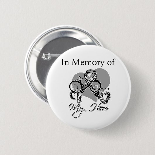 私のヒーロー神経内分泌がんの記憶の中で 缶バッジ (正面&裏面)