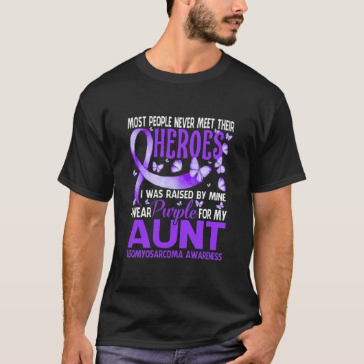 私のヒーロー私の衣服パープル叔母のLEIOMYOSARCOMA Tシャツ (正面)