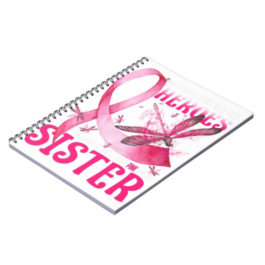 私のヒーロー私の衣服ピンク私の妹の乳がん ノートブック (左側)