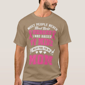 私のヒーロー私の衣服ピンク私の母の乳がんAw Tシャツ