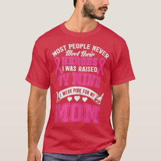 私のヒーロー私の衣服ピンク私の母の乳がんAwa Tシャツ