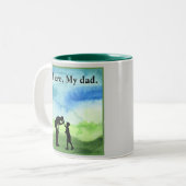 私のヒーロー。パパ。父の日2トーンのコーヒーマグ ツートーンマグカップ (正面左)