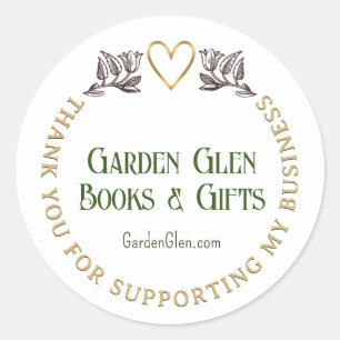 私のビジネスの花ハートをサポートしてくれてありがとう ラウンドシール