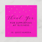 私のビジネスをサポートしてくれてありがとうピンク金ゴールド エンクロージャーカード (正面)