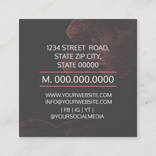 私のビジネスを支援してくれてありがとう スクエア名刺 (裏面)