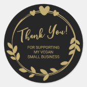 私のビーガンSmall Business Cをサポートしてくれてありがとう ラウンドシール (正面)