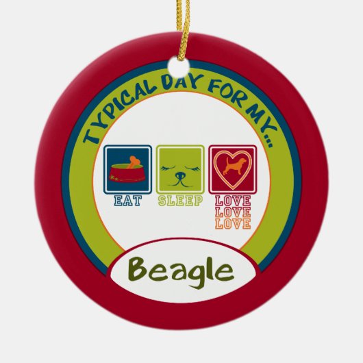 私のビーグルの典型的な日 |オーナメント セラミックオーナメント (正面)