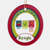 私のビーグルの典型的な日 |オーナメント セラミックオーナメント (左)