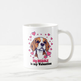 私のビーグルはバレンタインの犬 かわいい・面白い コーヒーマグカップ