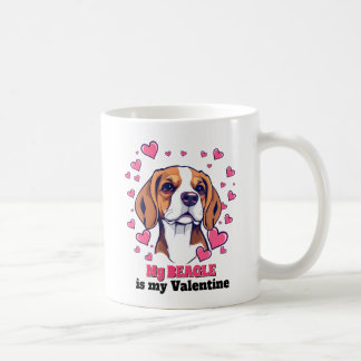 私のビーグルはバレンタインの犬 かわいい・面白い コーヒーマグカップ