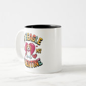 私のビーグルは私のバレンタインデーおもしろいのバレンタインデー ツートーンマグカップ (正面左)