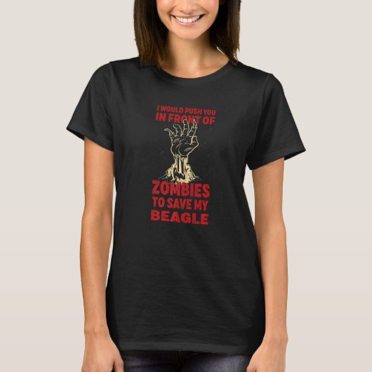 私のビーグル救おもしろい犬ロにあなたをプッシュ Tシャツ (正面)