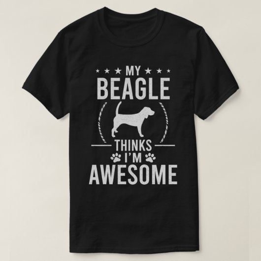 私のビーグル考えーは犬素晴らし好きだ Tシャツ (デザイン正面)