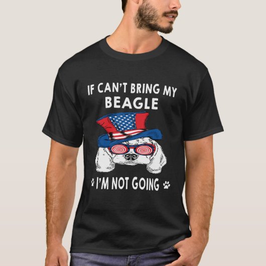 私のビーグル連れていけないなら行かない Tシャツ (正面)
