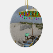 私のビーチチェアのオーナメントで雪が降っています セラミックオーナメント (右)