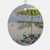 私のビーチチェアのオーナメントで雪が降っています セラミックオーナメント (左)