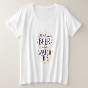 私のビールを見る プラスサイズTシャツ